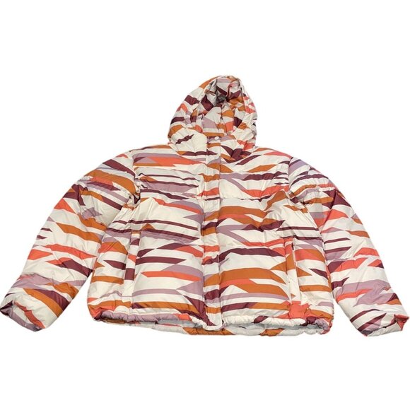 NWT Prana Women's Sz XL Hellebore Jacket Rose Hips Down Puffer Coat Hooded Geo - Picture 2 of 12